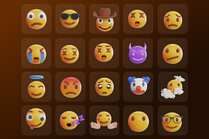 Emoticon 3D Icon Set