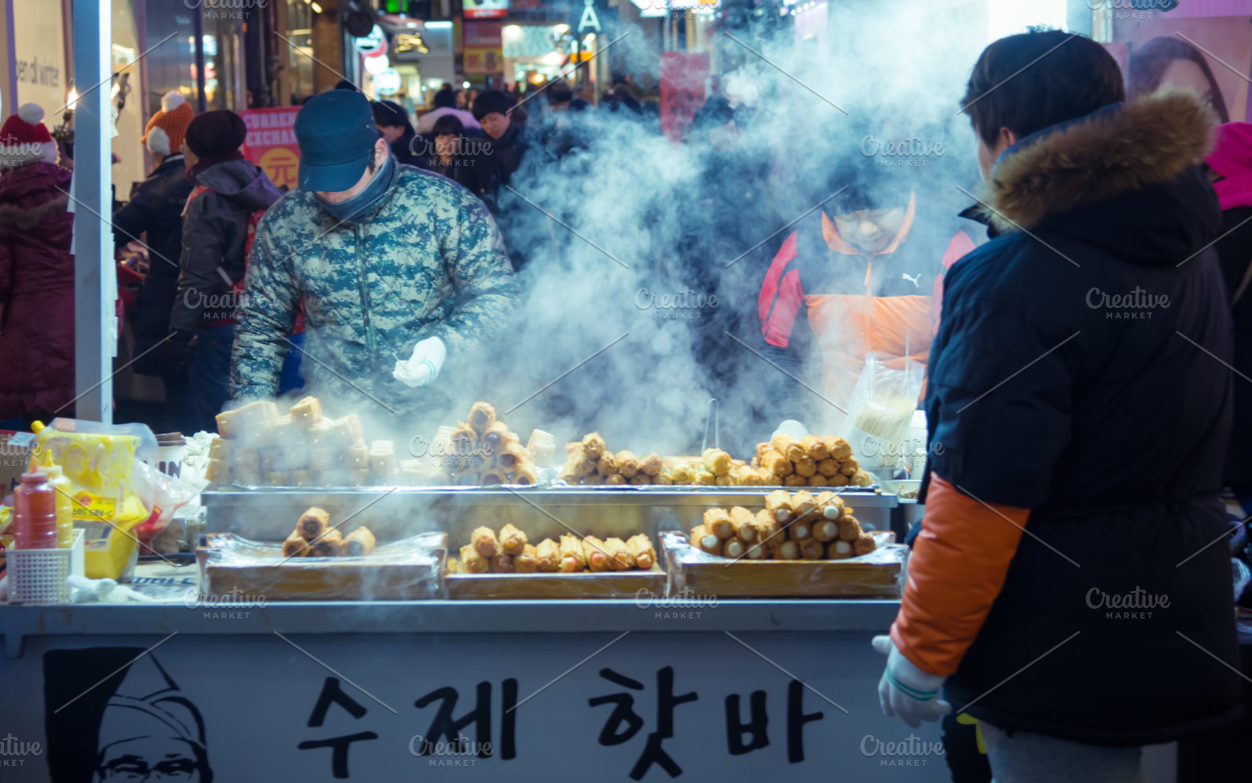 Street food in south korea stock photo containing architecture and asia, a Person Photo by PeoGeo Studio