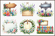 Summer Empty Sign & Wildflowers Clip, an Illustration by Sublimation Artist (Thumbnail 3 of 6)