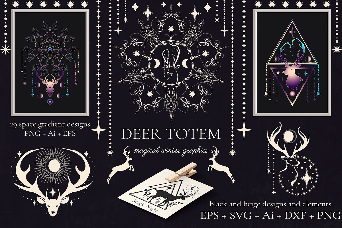 Deer Totem, an Animal Illustration by Salted Galaxy (Photo 1 of 10)