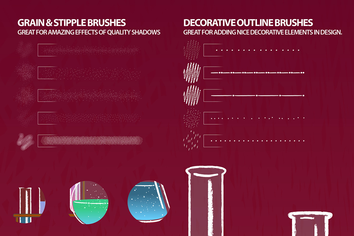 CHEMIST Illustrator Brushes, a Brush Add-On by Leonard Posavec (Photo 6 of 9)