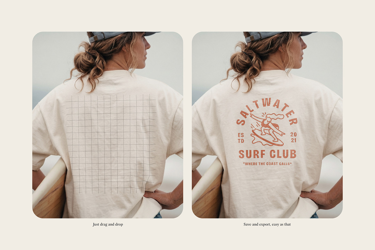 Beach T-Shirt Mockup Back view, a Shirt Mockup by The Blue Bird (Photo 8 of 8)