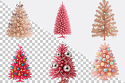 Pink Christmas Tree Clipart Bundle., an Illustration by SVGArt (Thumbnail 2 of 8)