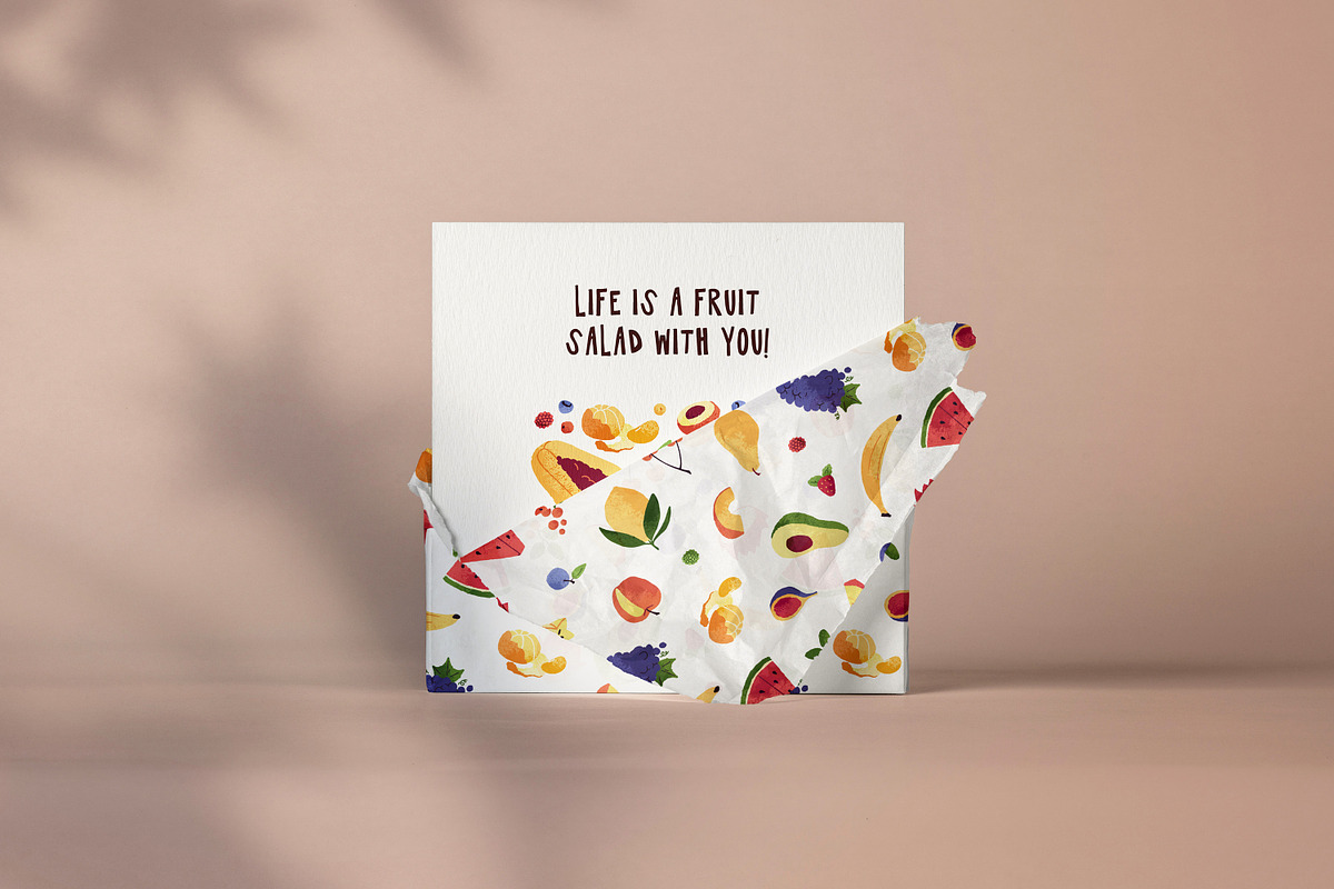 Fruits, berries set, patterns, cards, a Food Illustration by PaperTrident (Photo 11 of 13)