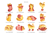 Watercolor Cute Cats & Knitting, a Graphic by Valin Malin (Thumbnail 6 of 23)