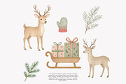 vintage pastel christmas clipart set, a Decorative Illustration by Patishop Art (Thumbnail 4 of 9)