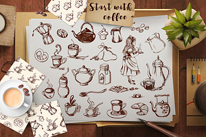 Vintage Coffee Bundle, a Decorative Illustration by Artspace