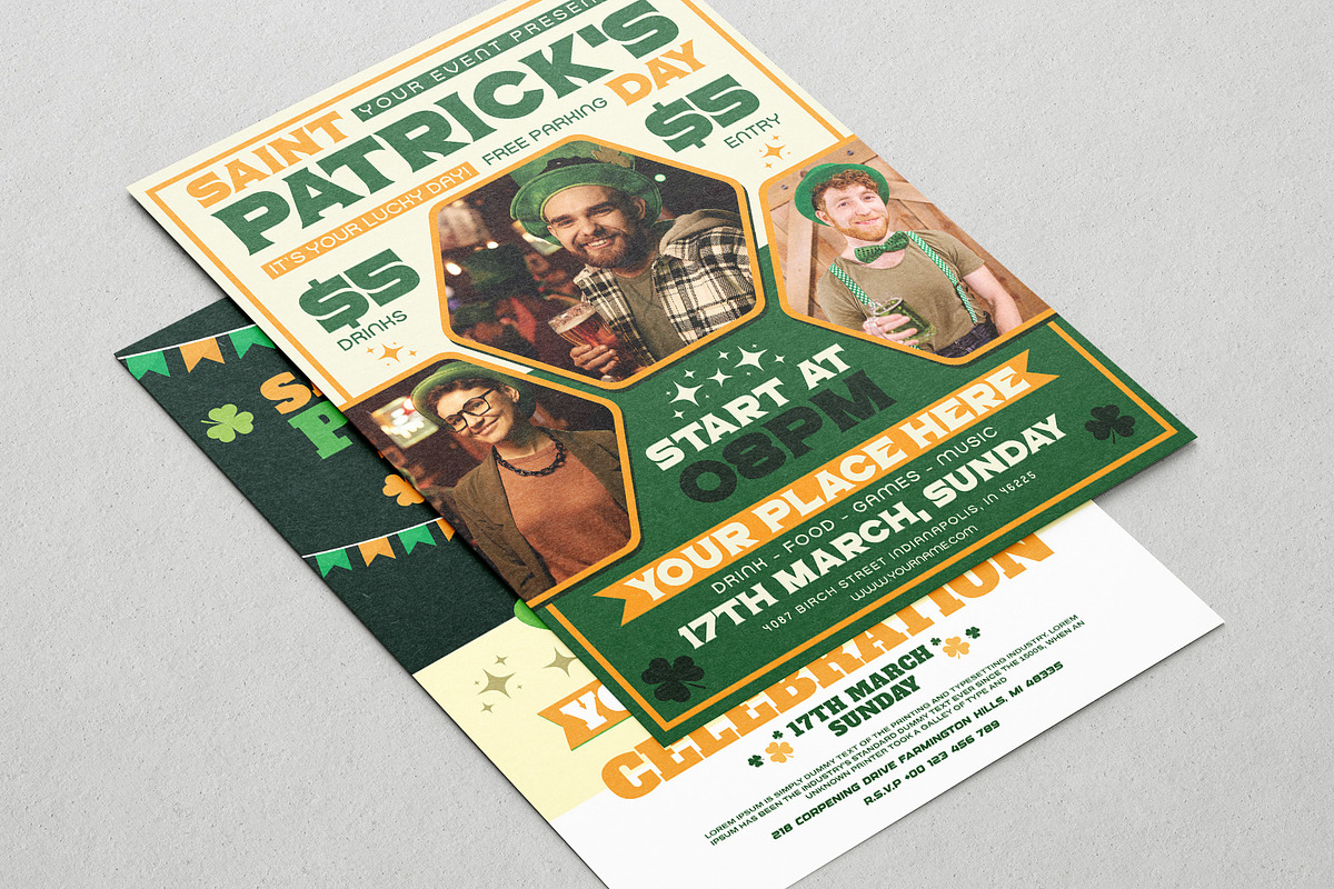 3 Saint Patrick's Day A4 Flyer, a Flyer Template by OnurDemircan (Photo 1 of 3)