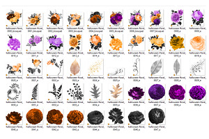 Halloween Floral Clipart