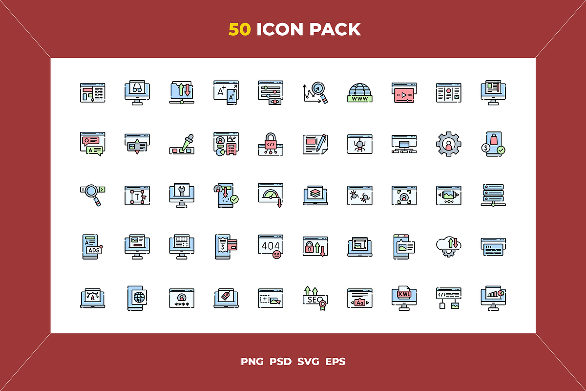 Web design icons, an Outline Icon by Wencory (Photo 1 of 2)