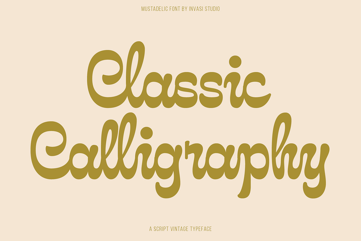 Mustadelic – Script Vintage Font, a Script Font by Invasi Studio (Photo 4 of 11)