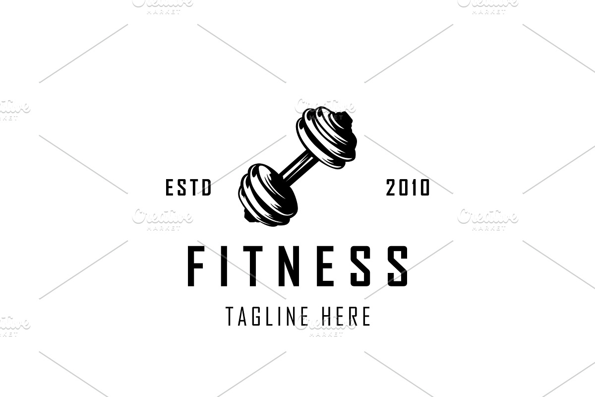 Vintage Gym Fitness Logo