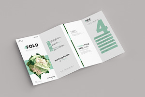 Four-Fold 4 Fold Brochure Mockups