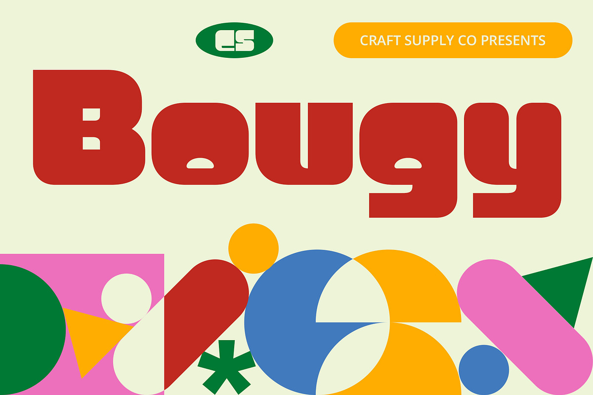CS Bougy – Y2K Font, a Sans Serif Font by Craft Supply Co. (Photo 1 of 8)