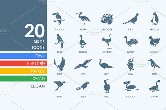 20 Birds Icons