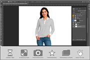 Womens Long Sleeve Polo Front PSD, a Shirt Mockup by Bruno's Shop (Thumbnail 2 of 3)