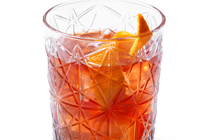 Old Fashioned Cocktail with Orange Peel, a Photo by etorres69