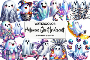 Funny Halloween Ghost Iridescent, an Illustration by DreamArtGraphic