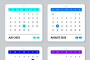 Web Calendar Template 2025, an UI Kit Template by ContestDesign (Thumbnail 5 of 7)
