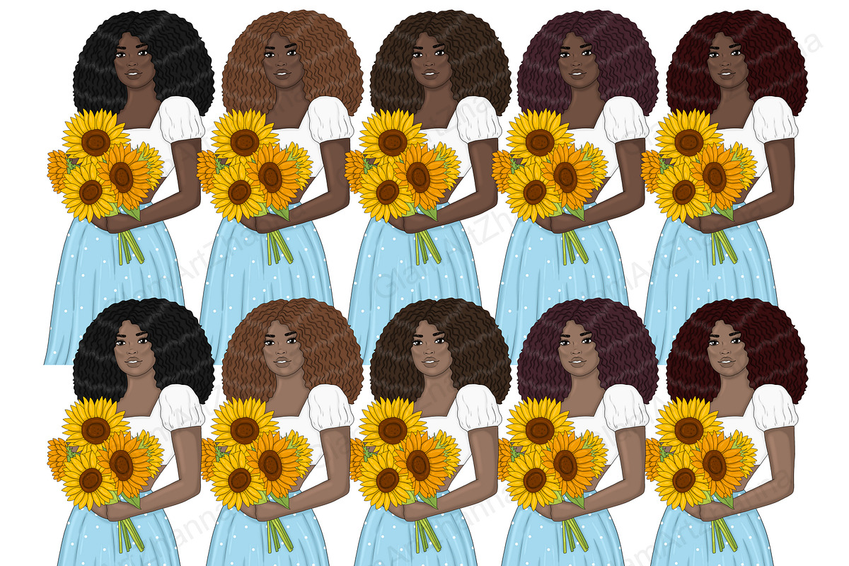 Sunshine Girls Clipart, a Person Illustration by GlamArtZhanna (Photo 5 of 5)