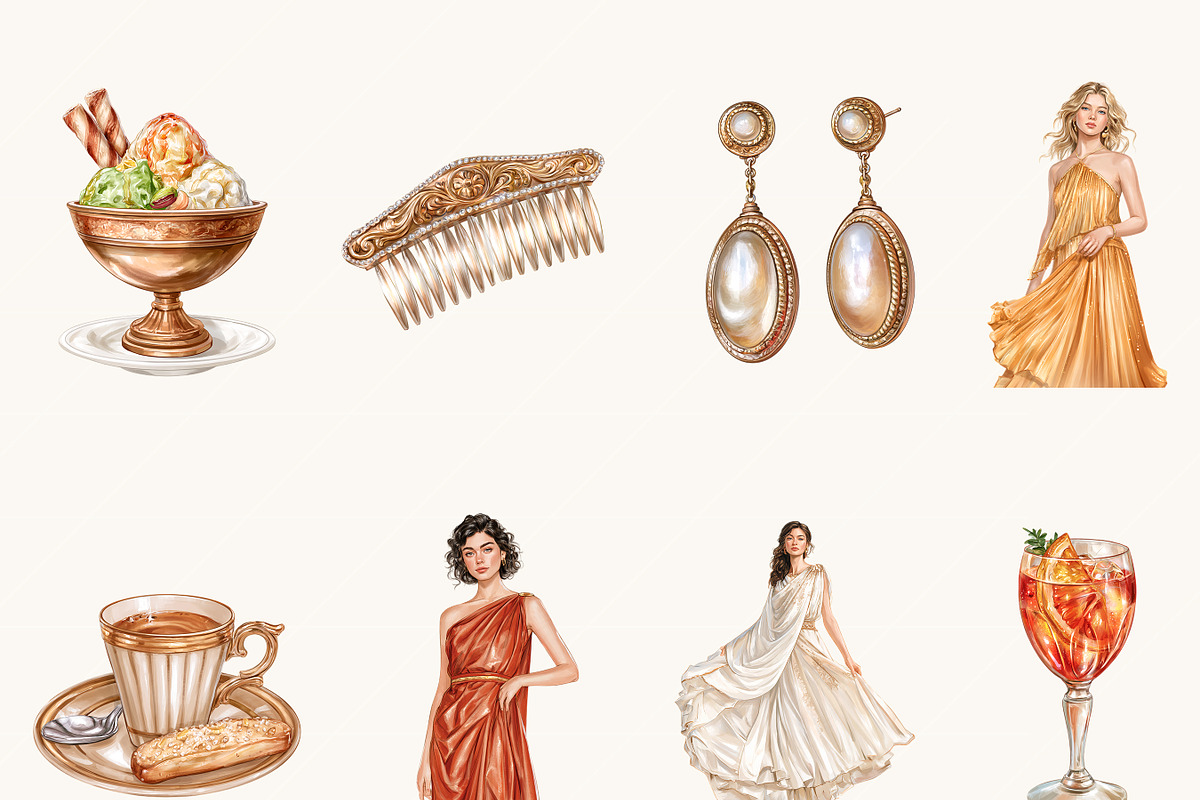 Watercolor Rome Vacation Clipart, an Object Illustration by BusyDaydesign (Photo 2 of 9)