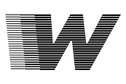 Letter W speed motion lines logo, a Branding & Logo Template by Leksono (Thumbnail 1 of 2)