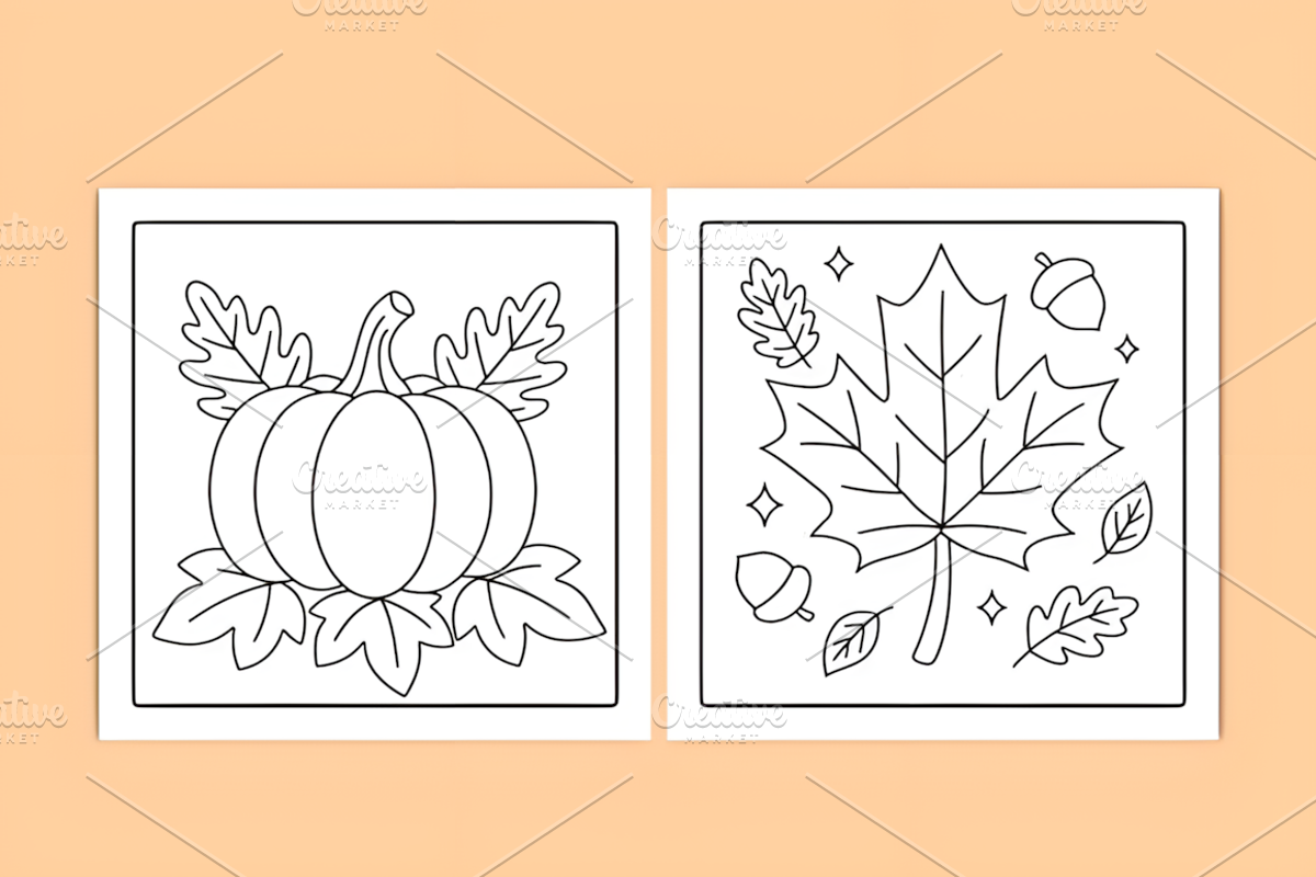 Thanksgiving Bold & Easy Coloring, a Seasonal Illustration by Coco Bloom (Photo 2 of 3)