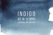 Watercolor Indigo Textures Set, a Texture Graphic by separisa (Thumbnail 2 of 5)