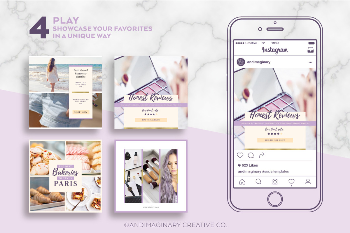 Lavender Field INSTAGRAM BANNER pack, a Social Media Template by Andimaginary Creative Co. (Photo 6 of 9)