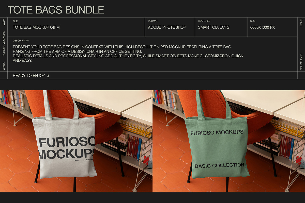 Tote Bag Mockup Bundle – 6 PSD, a Packaging Mockup by FURIOSO mockups (Photo 9 of 15)