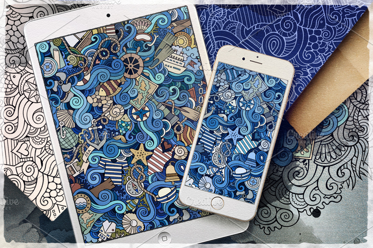 Nautical Endless Patterns, a Pattern Graphic by BALABOLKA (Photo 2 of 5)