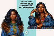 20 Black Women in Jeans Clipart, an Object Graphic by Traveling Designer (Thumbnail 5 of 5)