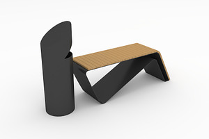 3D Model Bench Park 23