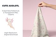 Cute Axolotl-Seamless Set+PNG Files, a Pattern Graphic by tetiartline (Thumbnail 1 of 8)