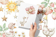 Baby White Goose Birthday Png, an Illustration by JackArt (Thumbnail 5 of 6)