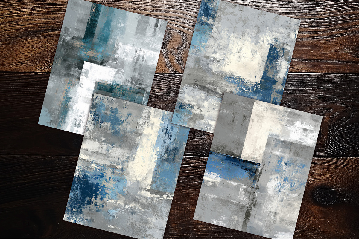 Blue Gray Abstract Digital Scrapbook, a Background Graphic by V Design Creator (Photo 10 of 12)
