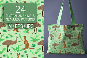 Australian Animals Seamless Patterns