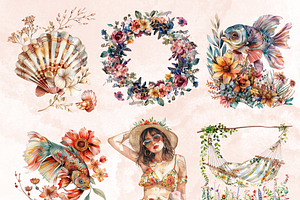 Watercolor Floral Summer Collection