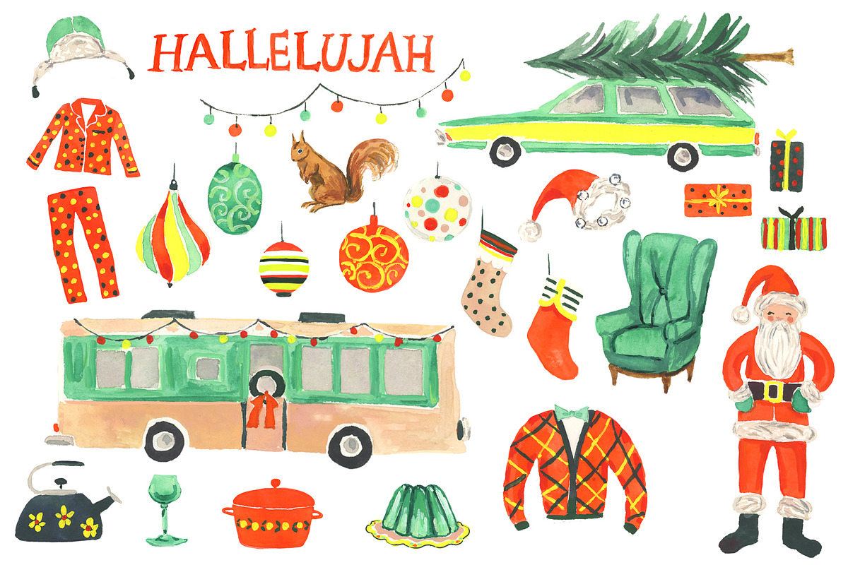 Watercolor Christmas Clipart, a Graphic by RhianAwni (Photo 1 of 8)