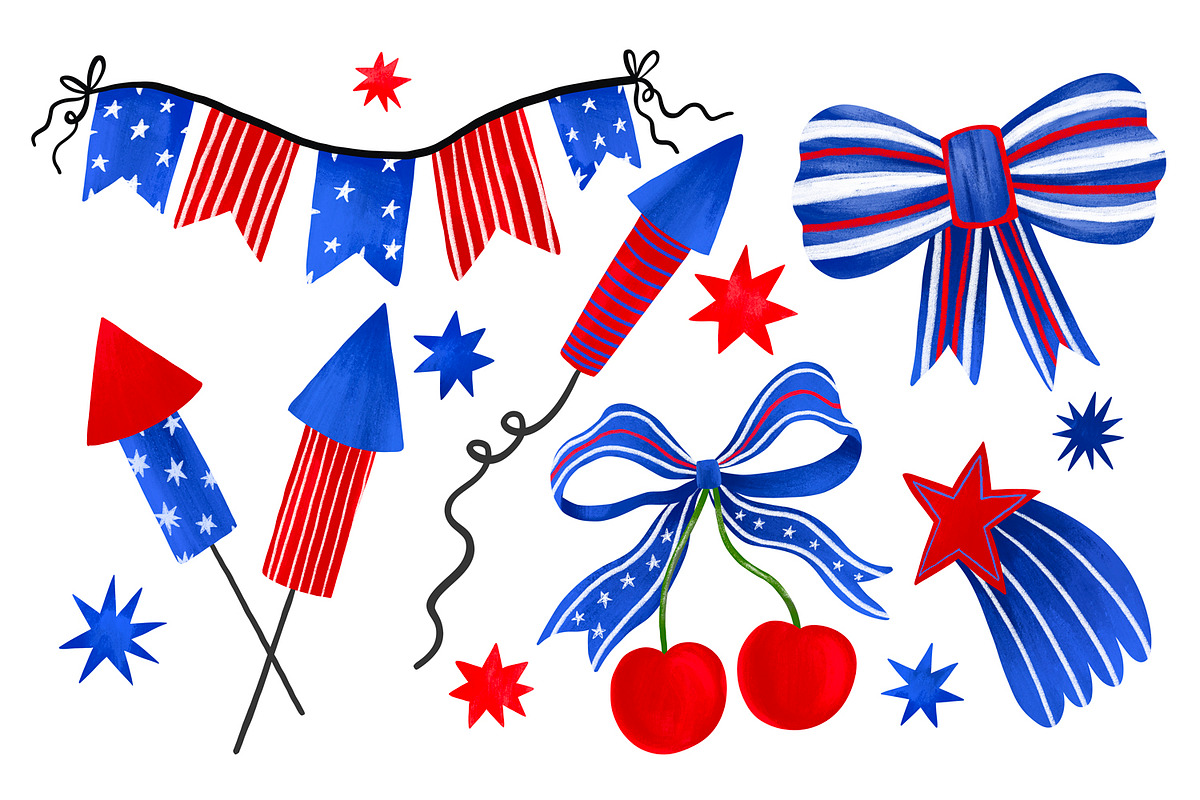4th of July Clipart Patriotic, an Object Graphic by the_myro (Photo 1 of 4)