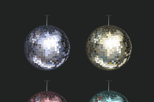 Vector set of disco balls, an Icon by Microvector