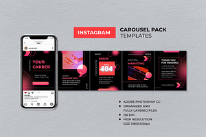 Black Pink Carrer Instagram Carousel, a Social Media Template by UICreative