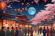 43 PNG Japanese Festival Bacground, a Background Graphic by adenpinkstore (Thumbnail 5 of 8)