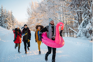 Group of friends enjoying winter, a Person Photo by HalfPoint