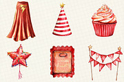Red Kids Birthday Clipart, an Illustration by OK Design (Thumbnail 2 of 5)