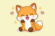 Fox Chibi Happy, an Animal Illustration by Artpon Illustration (Thumbnail 1 of 3)