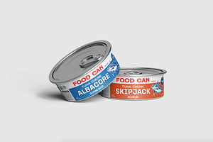 Metal Tuna Can Packaging Mockup