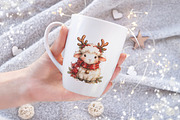 Watercolor Christmas sheep PNG, a Decorative Illustration by dashtik (Thumbnail 3 of 8)