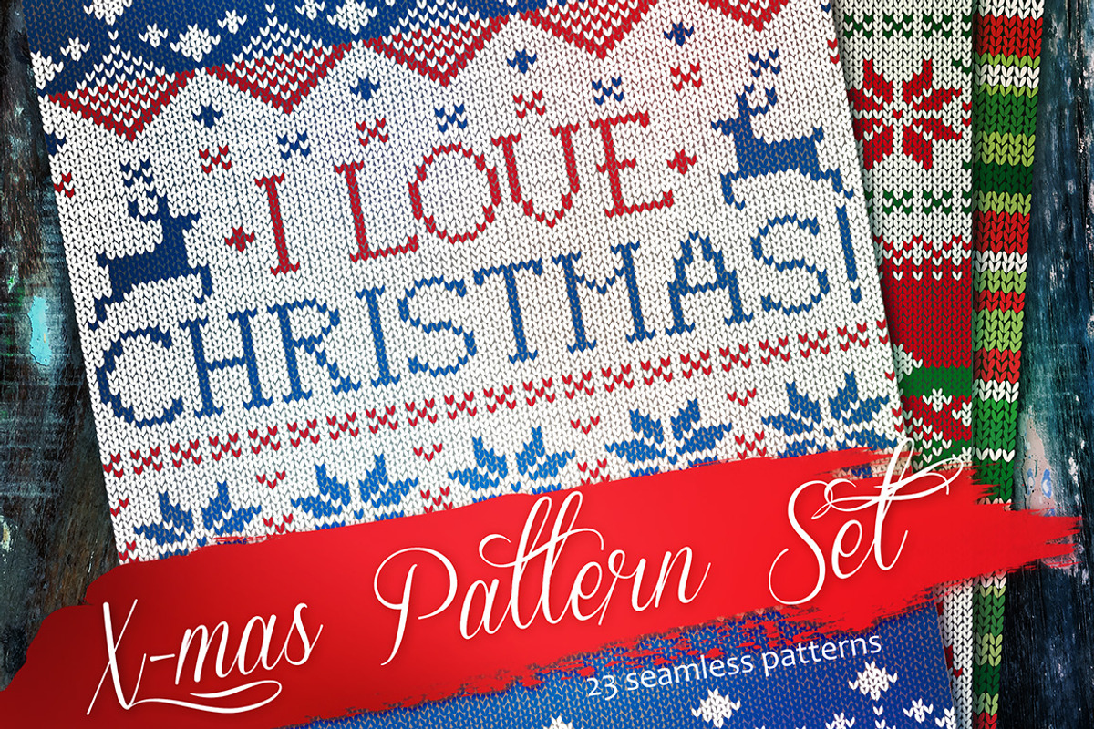 Knitted Cristmas Pattern Set
