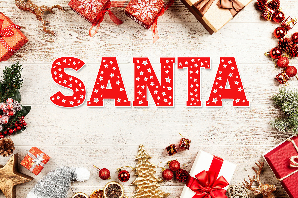 Christmas Stars Font, a Slab Serif Font by vladocar (Photo 2 of 9)